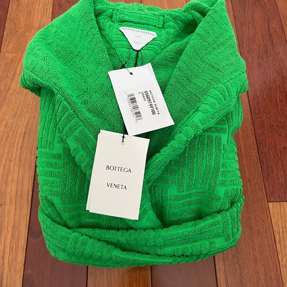 BNWT Bottega Veneta Intreccio Pattern Cotton Bathrobe Small - Picture 6 of 6